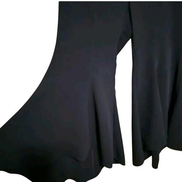 Anthropologie Black Zinnia Tulip Flared Hem Dress Pants Women's Size 6 Boho - Picture 4 of 8
